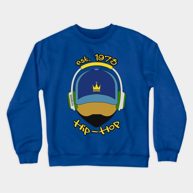 est 1973 - Hip-Hop Head Crewneck Sweatshirt by One-Ton Soup Productions